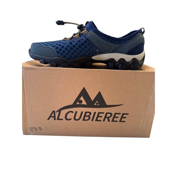 Alcubieree Sport Men's Size 8.5 EU 42 Mesh Sneaker NWB Navy Black - Picture 2 of 14